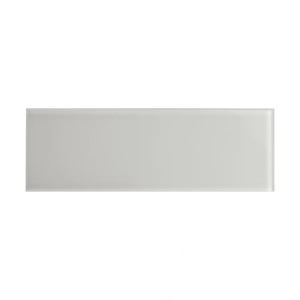 Giorbello (Sample) Glass Subway Light Gray 3-in x 9-in Glossy Glass Tile