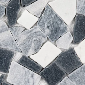 Giorbello (Sample) Gray 12-in x 12-in Matte Marble Circular Marble Look Floor and Wall Tile