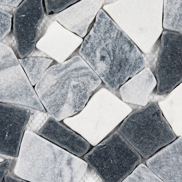 Giorbello (Sample) Gray 12-in x 12-in Matte Marble Circular Marble Look Floor and Wall Tile