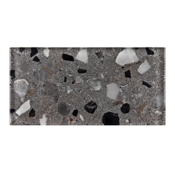 Giorbello (Sample) Gray Earthstone 3-in x 6-in Glossy Glass Stone Look Wall Tile