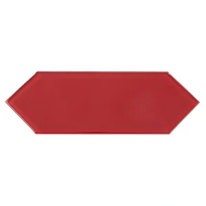 Giorbello (Sample) Ruby Red 3-in x 9-in Glossy Glass Subway Wall Tile
