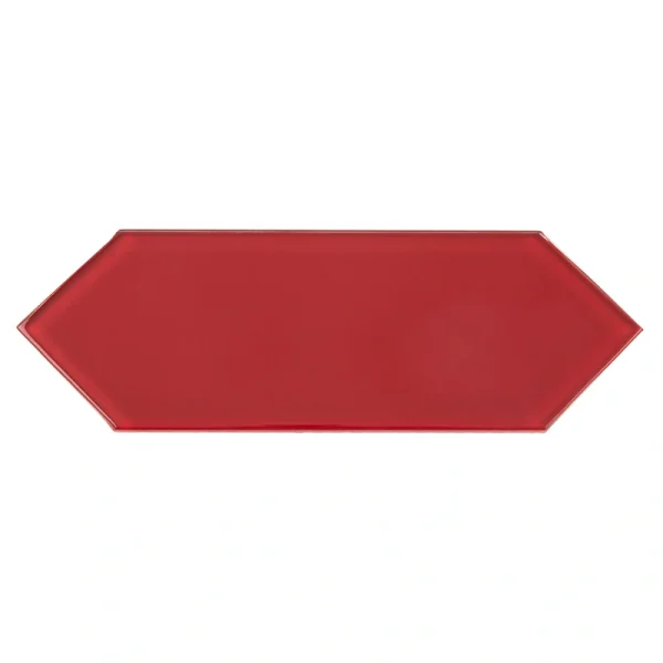 Giorbello (Sample) Ruby Red 3-in x 9-in Glossy Glass Subway Wall Tile