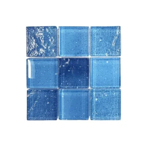 Giorbello (Sample) Starlight Ocean Whisper 6-in x 6-in Glossy Glass Mixed Pattern Wall Tile