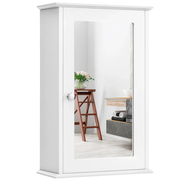 Goplus 6-in x 21-in x 13.5-in White Soft Close Bathroom Wall Cabinet