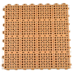 Greatmats Brown PVC Deck Tiles (25-Pack) – Waterproof, Slip Resistant, Easy DIY Installation