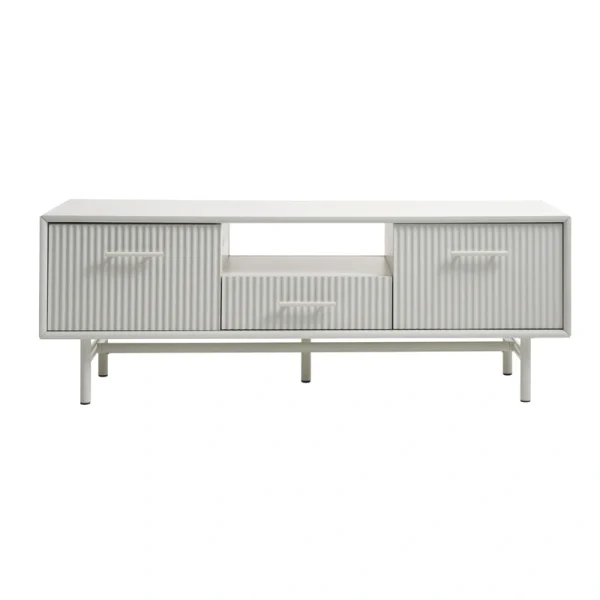 Greige Contemporary/Modern Mdf Media Cabinet
