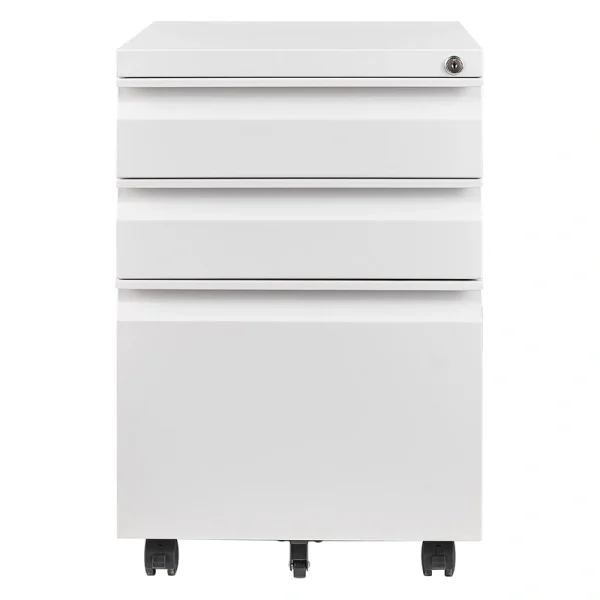 GZMR 3 Drawer File Cabinet with Lock White 3-Drawer 15.35-in File Cabinet