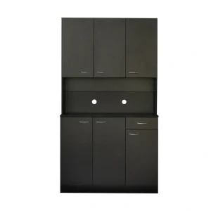 GZMR 70.87″ Tall Wardrobe and Kitchen Cabinet Contemporary/Modern Black Kitchen Hutch