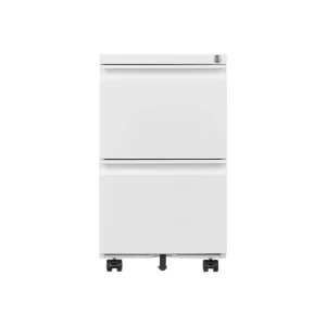 GZMR Metal 2 Drawer Mobile File Cabinet with Lock White 2-Drawer 17.71-in File Cabinet