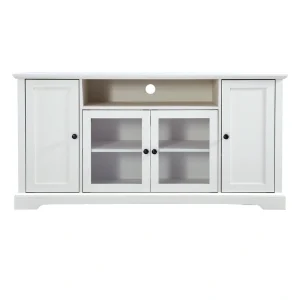 GZMR Modern/Contemporary White Tv Cabinet (Accommodates TVs up to 65-in)