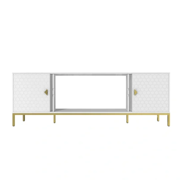 GZMR Modern/Contemporary White Tv Cabinet Integrated Tv Mount (Accommodates TVs up to 70-in) T726922786