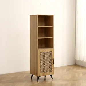 GZMR Rattan Mesh Side Cabinet Contemporary/Modern Oak Wood Sideboard