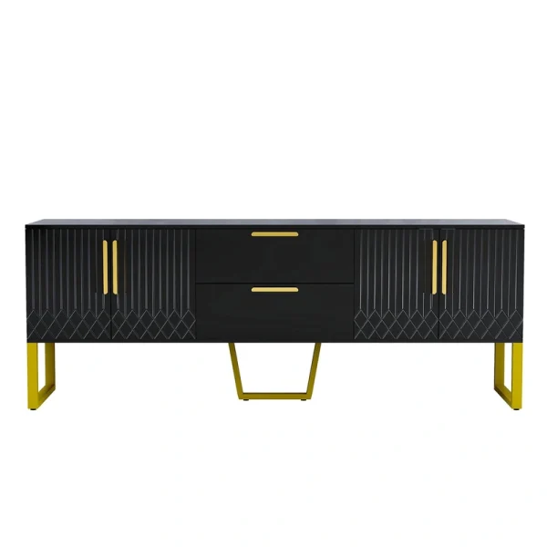 GZMR TV Cabinet with Drawers and Cabinets Modern/Contemporary Black Tv Cabinet (Accommodates TVs up to 70-in)