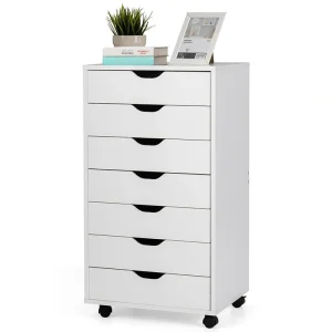 GZMR White 7-Drawer 15.5-in File Cabinet