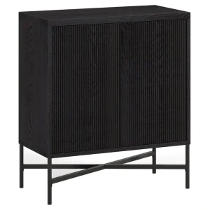 Hailey Home Brighton Black Grain 2-Shelf Office Cabinet