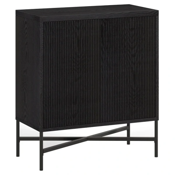 Hailey Home Brighton Black Grain 2-Shelf Office Cabinet