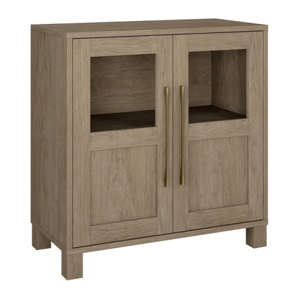 Hailey Home Holbrook Antiqued Gray Oak 2-Shelf Office Cabinet
