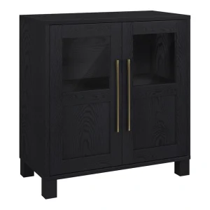 Hailey Home Holbrook Black Grain 2-Shelf Office Cabinet