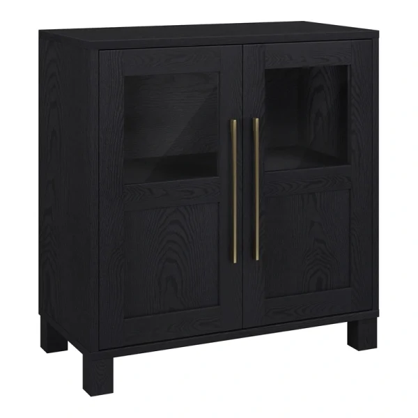 Hailey Home Holbrook Black Grain 2-Shelf Office Cabinet