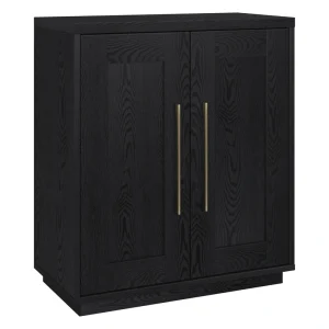 Hailey Home Tillman Black Grain 2-Shelf Office Cabinet