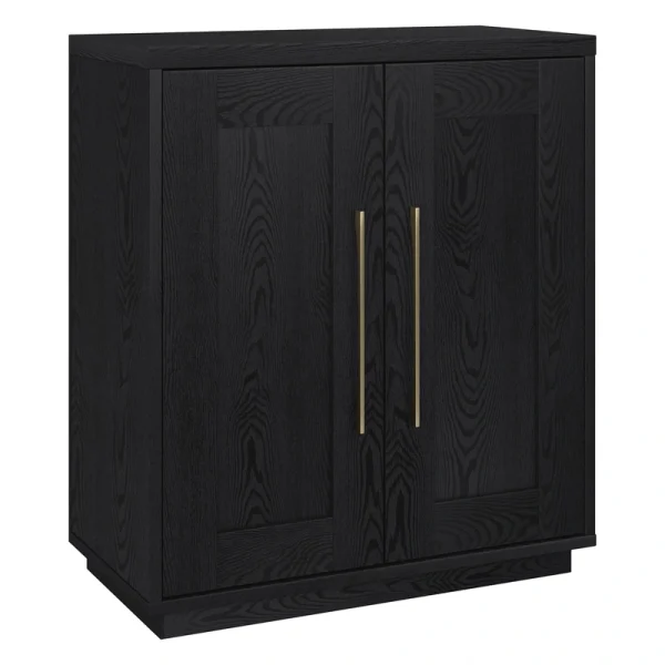 Hailey Home Tillman Black Grain 2-Shelf Office Cabinet