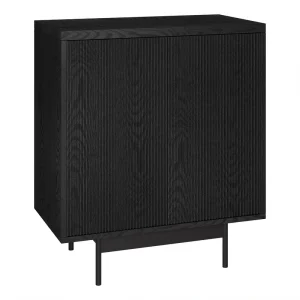 Hailey Home Whitman Black Grain 2-Shelf Office Cabinet