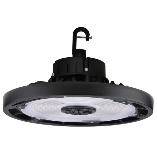 HALCO LIGHTING TECHNOLOGIES 1 ft. 400-Watt Equivalent 150-Watt Integrated LED Dimmable Black Round UFO High Bay Light Fixture CCT & Lumen Selectable