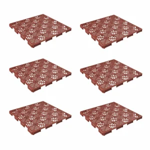 Hastings Home Diamond Deck Tiles Terracotta 0.5-in x 11.5-in 6-Pack Prefinished Outdoor Pavers for Porches and Decking