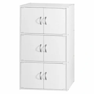 Hodedah 23.6-in W x 40.9-in H Wood White Freestanding Utility Storage Cabinet