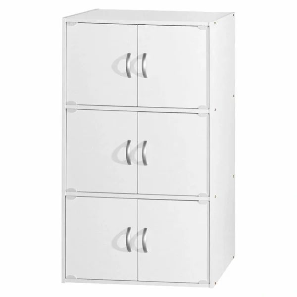 Hodedah 23.6-in W x 40.9-in H Wood White Freestanding Utility Storage Cabinet