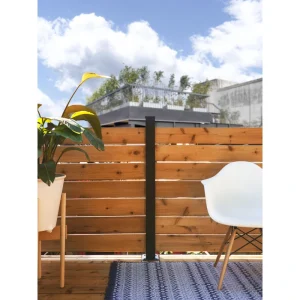 HOFT C4 Line Post 3-ft x 44-in Black Aluminum Deck Rail Kit