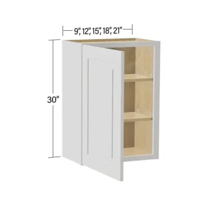Home Decorators Collection Grayson 12 in. W x 12 in. D x 30 in. H Assembled Plywood Wall Kitchen Cabinet in Pacific White with Soft Close