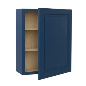 Home Decorators Collection Grayson 18 in. W x 12 in. D x 30 in. H Assembled Plywood Wall Kitchen Cabinet in Mythic Blue with Soft Close