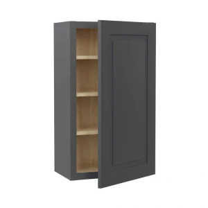 Home Decorators Collection Grayson 18 in. W x 12 in. D x 36 in. H Assembled Plywood Wall Kitchen Cabinet in Deep Onyx with Soft Close