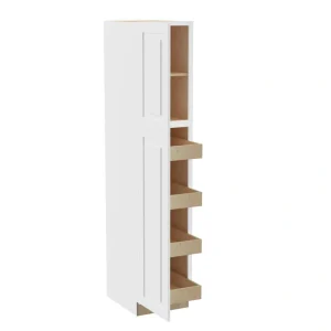 Home Decorators Collection Grayson 18 in. W x 24 in. D x 84 in. H Assembled Plywood Pantry Kitchen Cabinet in Pacific White with 4ROT Soft Close LH