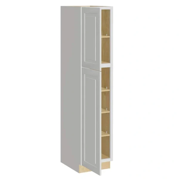 Home Decorators Collection Grayson 18 in. W x 24 in. D x 84 in. H Assembled Plywood Pantry Kitchen Cabinet in Pacific White with Soft Close LH