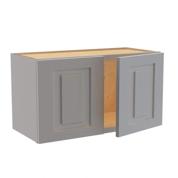 Home Decorators Collection Grayson 24 in. W x 24 in. D x 15 in. H Assembled Plywood Wall Bridge Kitchen Cabinet in Pearl Gray with Soft Close