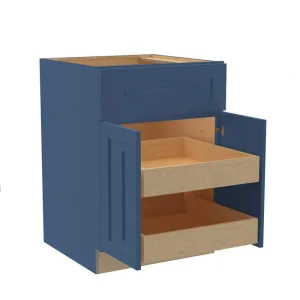 Home Decorators Collection Grayson 24 in. W x 24 in. D x 34.5 in. H Assembled Plywood Base Kitchen Cabinet in Mythic Blue with 2ROT Soft Close