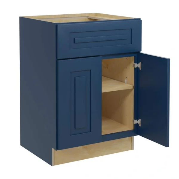 Home Decorators Collection Grayson 24 in. W x 24 in. D x 34.5 in. H Assembled Plywood Base Kitchen Cabinet in Mythic Blue with Soft Close