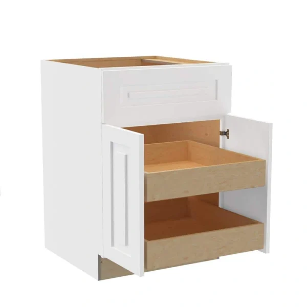 Home Decorators Collection Grayson 24 in. W x 24 in. D x 34.5 in. H Assembled Plywood Base Kitchen Cabinet in Pacific White with 2ROT Soft Close