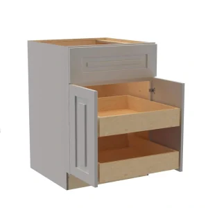 Home Decorators Collection Grayson 24 in. W x 24 in. D x 34.5 in. H Assembled Plywood Base Kitchen Cabinet in Pearl Gray with 2ROT Soft Close