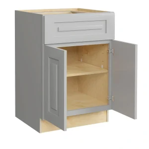Home Decorators Collection Grayson 24 in. W x 24 in. D x 34.5 in. H Assembled Plywood Base Kitchen Cabinet in Pearl Gray with Soft Close