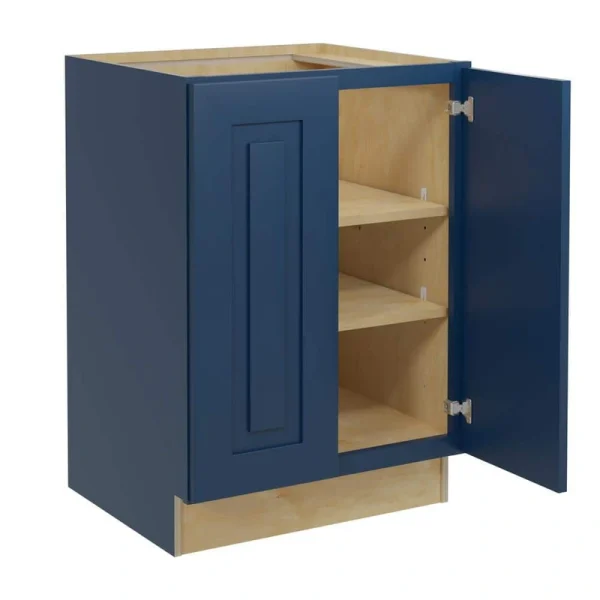 Home Decorators Collection Grayson 24 in. W x 24 in. D x 34.5 in. H Assembled Plywood Full Height Door Base Kitchen Cabinet in Mythic Blue
