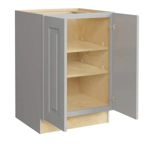 Home Decorators Collection Grayson 24 in. W x 24 in. D x 34.5 in. H Assembled Plywood Full Height Door Base Kitchen Cabinet in Pearl Gray