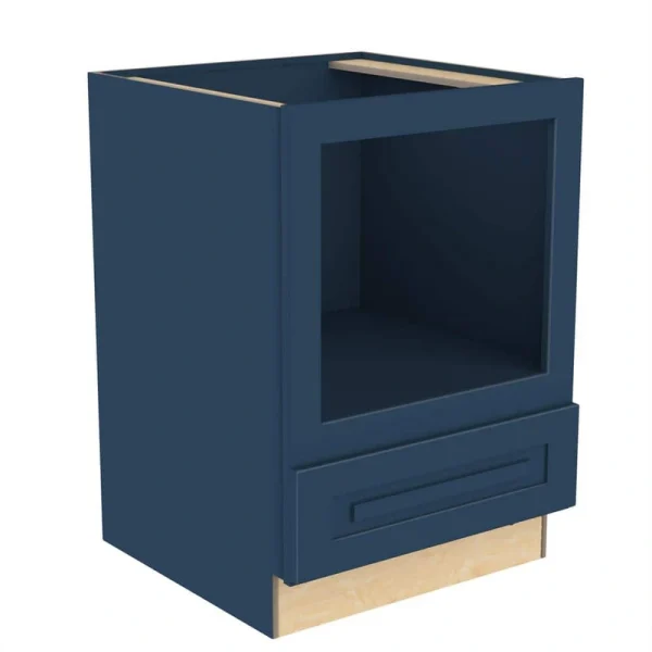 Home Decorators Collection Grayson 24 in. W x 24 in. D x 34.5 in. H Assembled Plywood Microwave Base Kitchen Cabinet in Mythic Blue with Soft Close