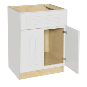 Home Decorators Collection Grayson 24 in. W x 24 in. D x 34.5 in. H Assembled Plywood Sink Base Kitchen Cabinet in Pacific White with Soft Close