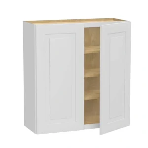 Home Decorators Collection Grayson 33 in. W x 12 in. D x 36 in. H Assembled Plywood Wall Kitchen Cabinet in Pacific White with Soft Close