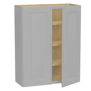 Home Decorators Collection Grayson 33 in. W x 12 in. D x 42 in. H Assembled Plywood Wall Kitchen Cabinet in Pearl Gray with Soft Close