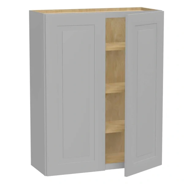 Home Decorators Collection Grayson 33 in. W x 12 in. D x 42 in. H Assembled Plywood Wall Kitchen Cabinet in Pearl Gray with Soft Close