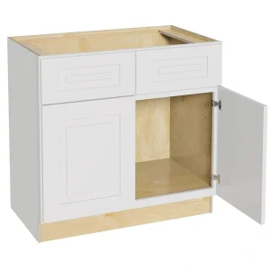 Home Decorators Collection Grayson 33 in. W x 21 in. D x 34.5 in. H Assembled Plywood Sink Base Bath Cabinet in Pacific White with Soft Close